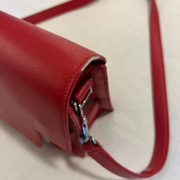 A.L.C. Red Leather Shoulder Crossbody Handbag - Picture 4 of 11